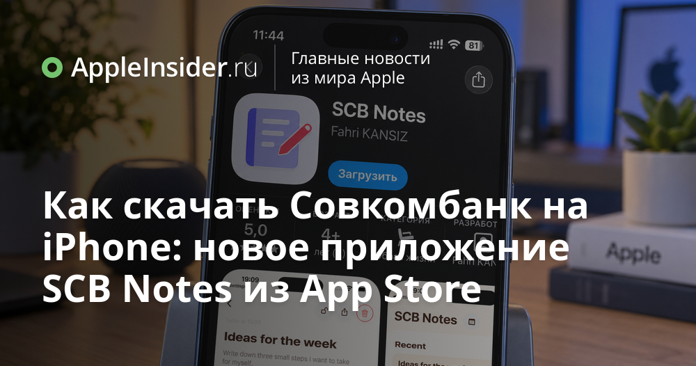 Совкомбанк выпустил iOS‑приложение SCB Notes: как установить и что предлагает