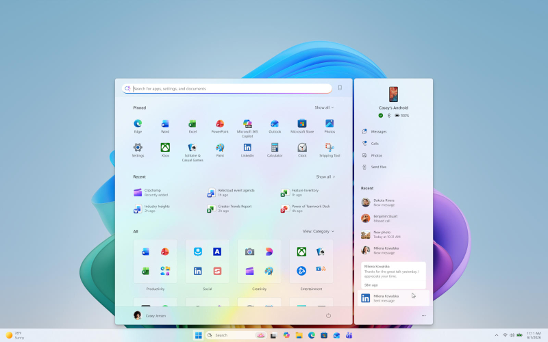 Microsoft запускает тестирование новых уведомлений