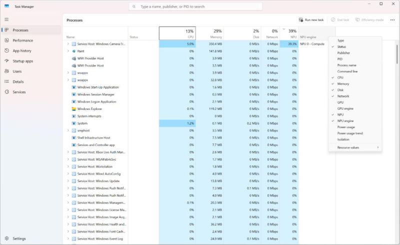 Task Manager в Windows теперь отображает нагрузку ИИ‑моделей